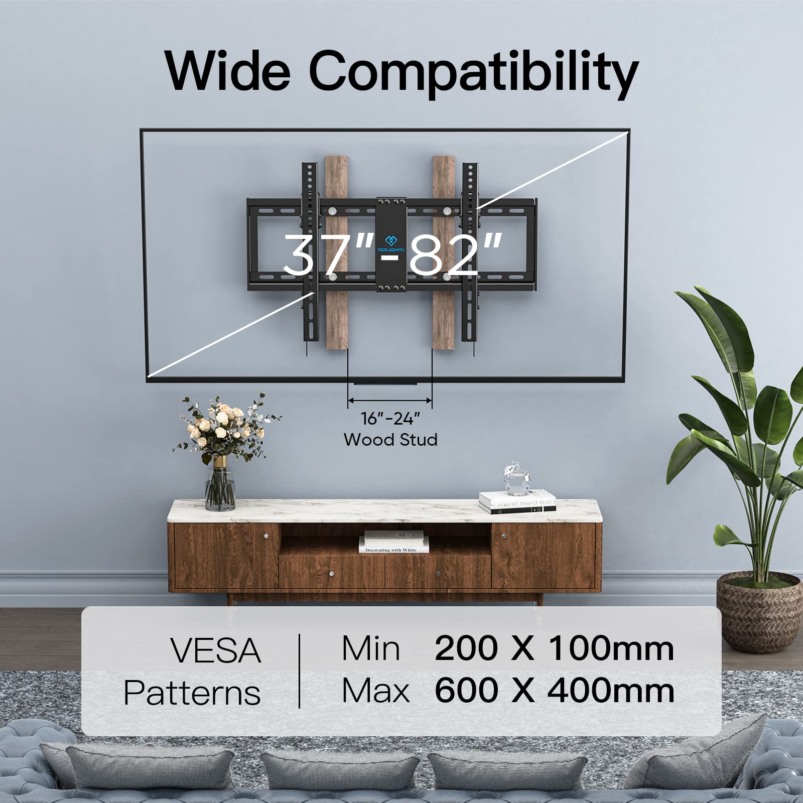 Amazon | PERLESMITH (パールスミス) 傾斜付き 目立たない テレビ用